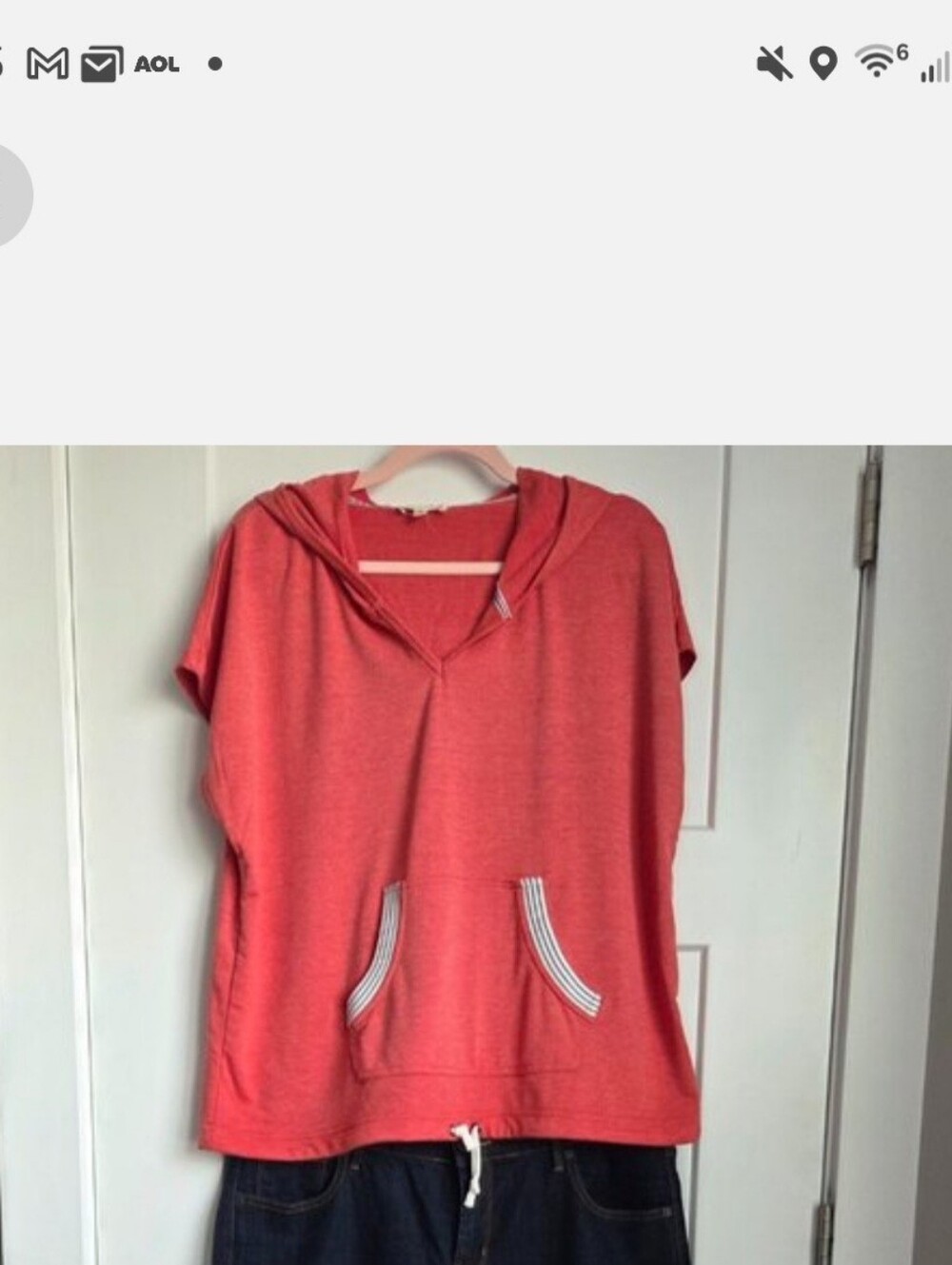 0009.  June & Delancey Tangerine Short Sleeve Hoodie